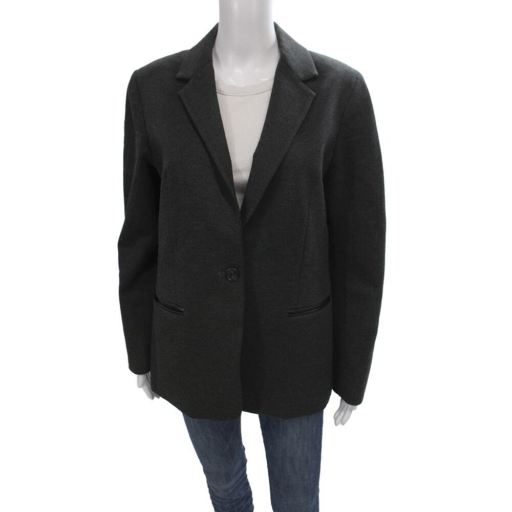 Estelle & Finn Womens Basic Jacket Gray Long Sleeve Solid Classic Size 8